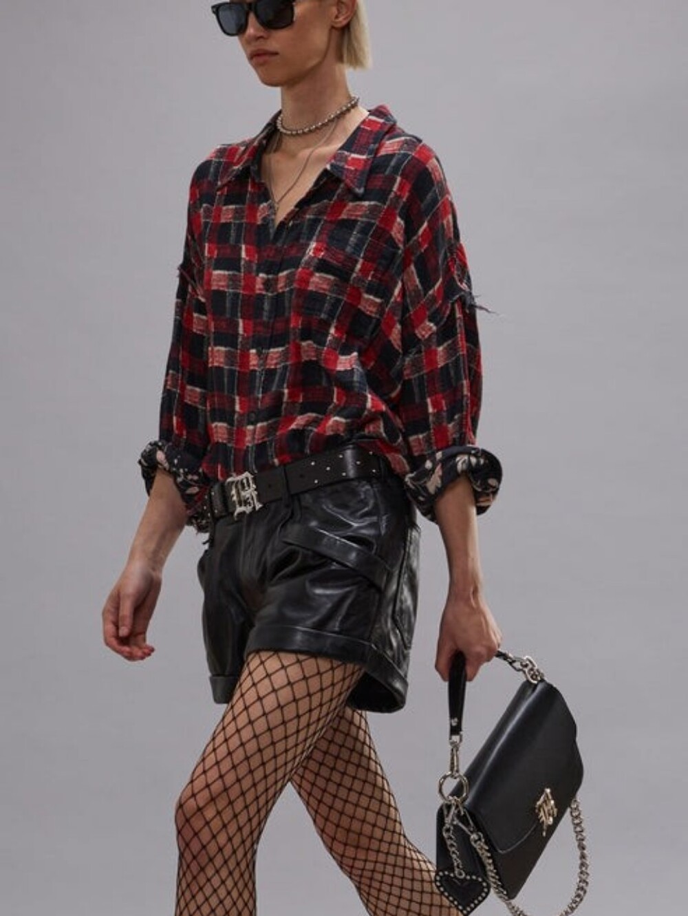 R13 Reversible Shredded Seam Drop Neck Shirt